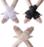 Manopole per donna 3 pezzi - Manopole con motivi floreali vintage - Materiale nylon morbido - Ideali per matrimoni e feste - Dimensioni 15 cm × 12 cm