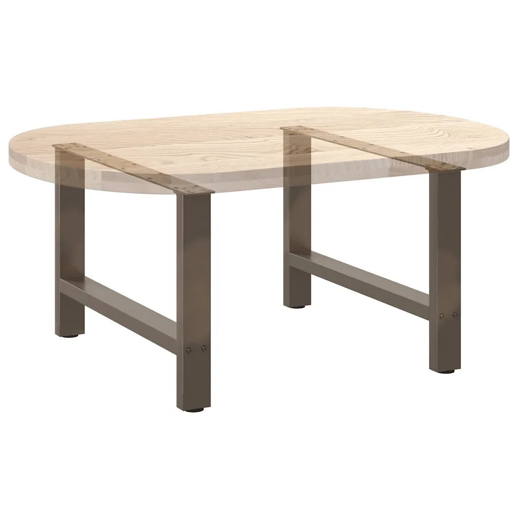 Gambe per Tavolino da Caff¨¨ in Acciaio Naturale 2 pz-Set di 2 Gamba per Tavolo 70x(42-43) cm Acciaio