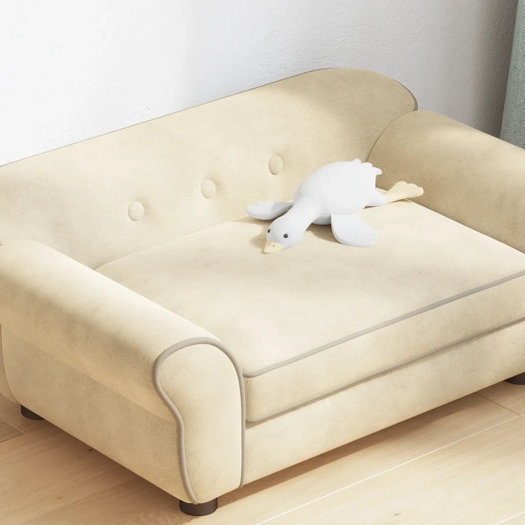 Divano per Cani Crema 72x45x30 cm in Peluche 171042