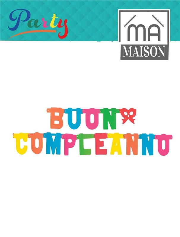 MA MAISON FESTONE CARTA LETTERE "BUON COMPLEANNO" 3.20 MT
