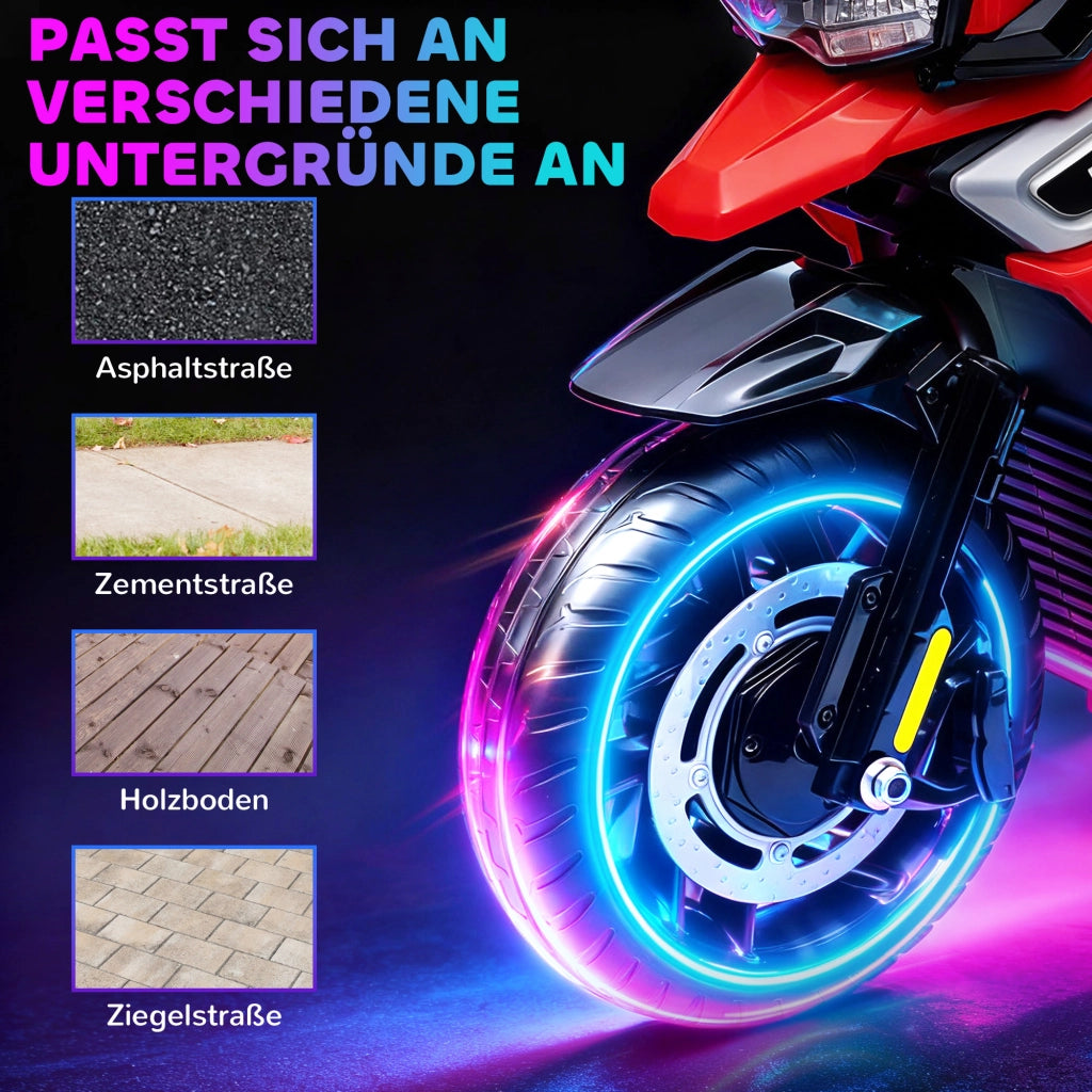 Moto elettrica per bambini ¨C zephmum ¨C Rosso, plastica, acciaio