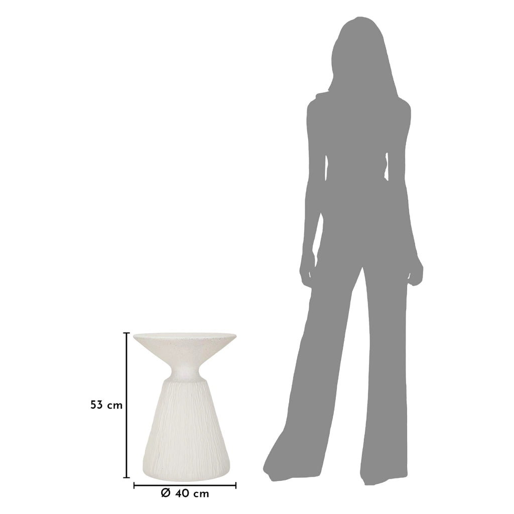 Gakamota, Tavolino da Salotto Adatto per Indoor/outdoor, 47x61x47h cm Bianco Marmo