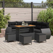 Set Divano da Giardino 9 pcs Nero polyrattan 3361879
