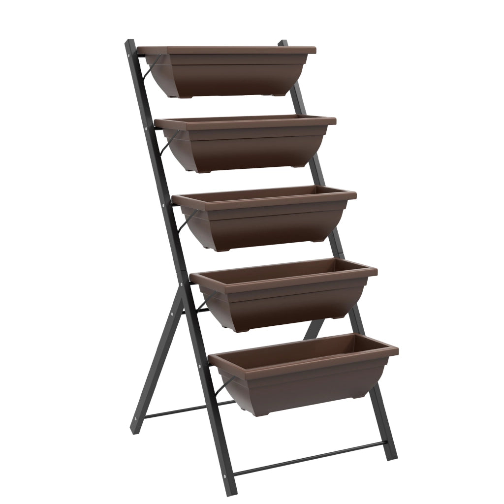 Giardino verticale con 5 bacs ¨C Zephmum ¨C Marrone acciaio 50x30x80