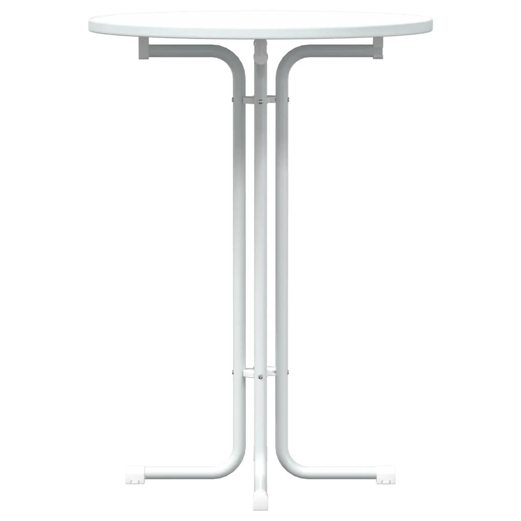 Tavolo da Bar Bianco Ø80x110 cm Legno Multistrato e Acciaio 4008304