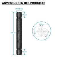 Profilo scanalato per albero cardanico GT2 Giunto scanalato 300 mm 8-32x38x6 Trattore Cardano