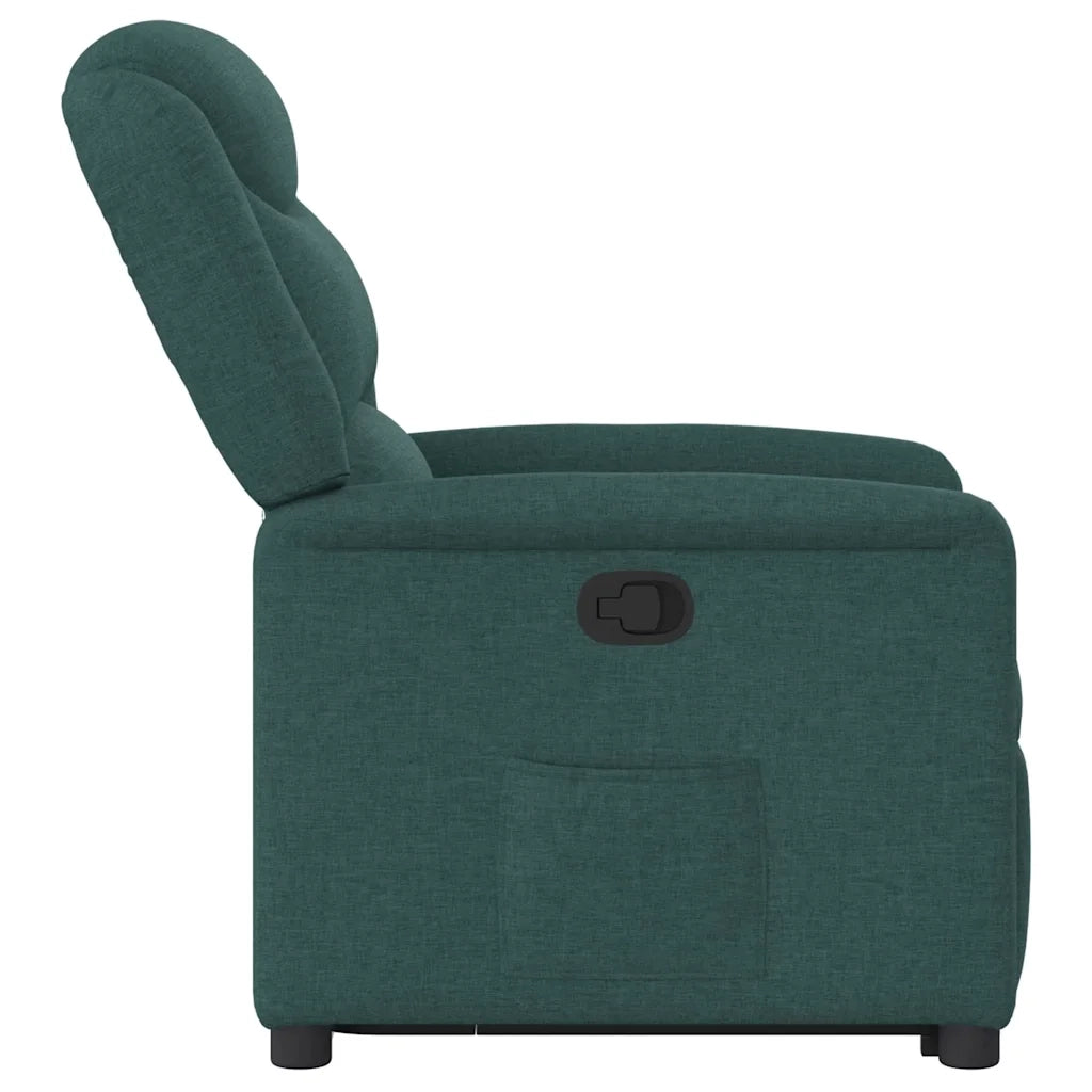 Poltrona | Sedia Relax Alzapersona Reclinabile Verde Scuro in Tessuto