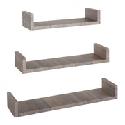 Set di 3 Mensole da Muro, Mensole Muro Design, Mensola da Parete, Rovere Moka, 60x8 p15,5 cm, 50x8 p15,5 cm e 40x8 p15,5 cm - Calamita