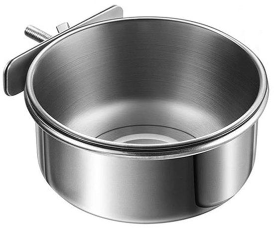 Alimentatore per Pappagalli in Acciaio Inossidabile - Filtro e Vasca per Uccelli - Supporto di Fissaggio - Sostenibile - Sicuro - Anello Antiscivolo - Peso per Uccelli