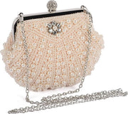 Borsa da sera per donne, perla, clutch, matrimonio, clutch, borsa, perla, borsa a spalla