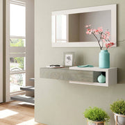Arty, Mobile da Ingresso Specchio Incluso, 95x26x19h cm Bianco