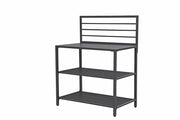Modulo Componibile Ompagrill con Piano di Lavoro e Ripiani a Giorno 100x61,5x130 cm in Alluminio Verniciato Nero