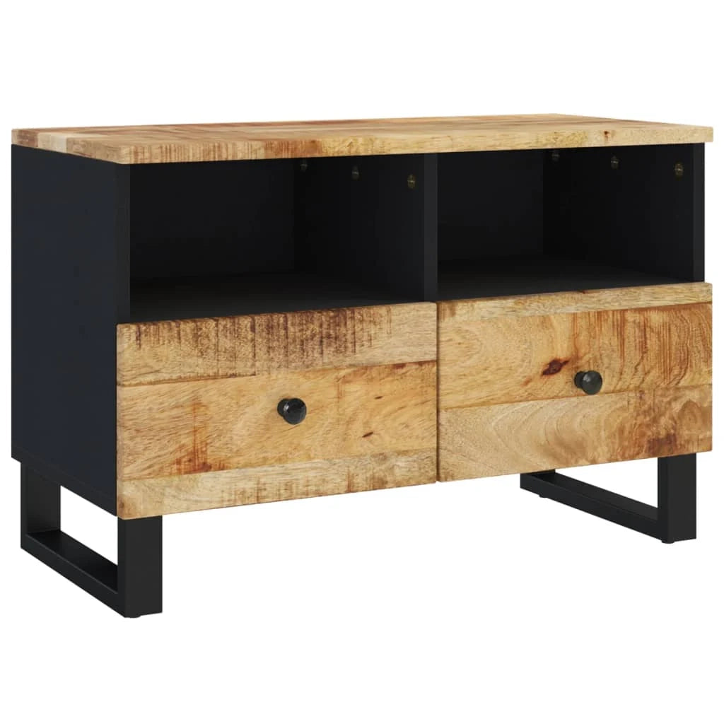 Mobile TV multimediale scaffale TV credenza TV sala da pranzo soggiorno camera da letto 70 x 33 x 46 cm legno massello di mango nero 02_0026182