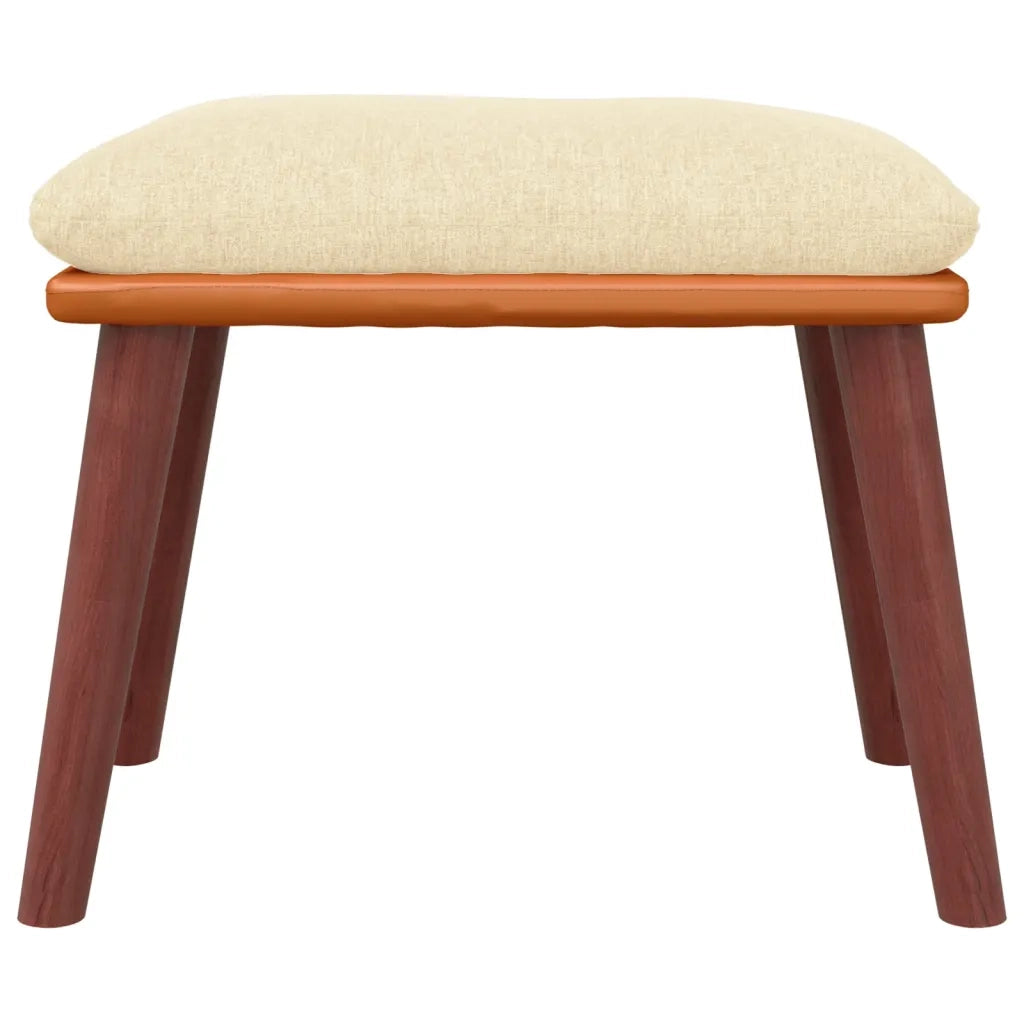 Poggiapiedi Crema 45x29,5x35 cm in Tessuto e Similpelle 341481