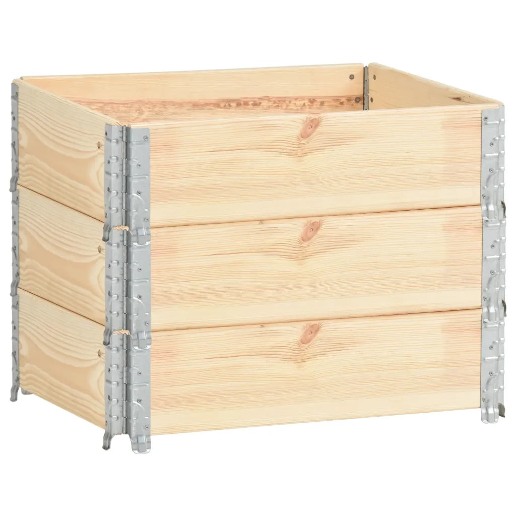 Collari per Pallet 3 pz 60x80 cm in Legno Massello di Pino 310049