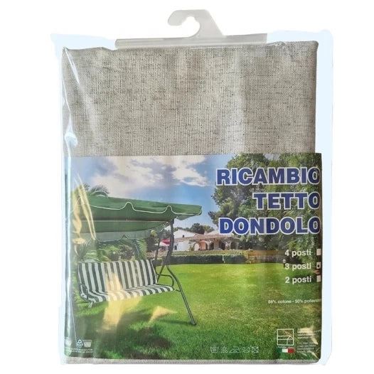 TETTO DI RICAMBIO PER DONDOLO 3 POSTI GRIGIO150X160 CM