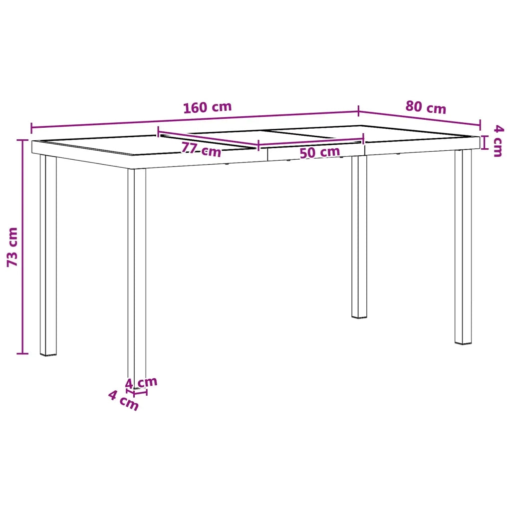 Set da Pranzo per Giardino 9 pcs Nero e antracite 3448909