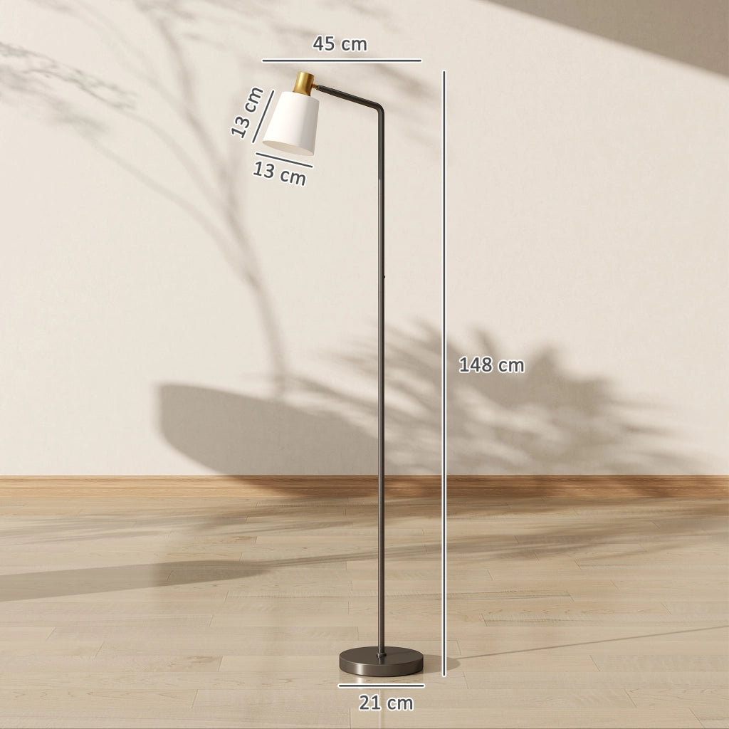 Lampada da Terra LED con Testa Girevole a 350° Regolazione Temperatura del Colore Nero