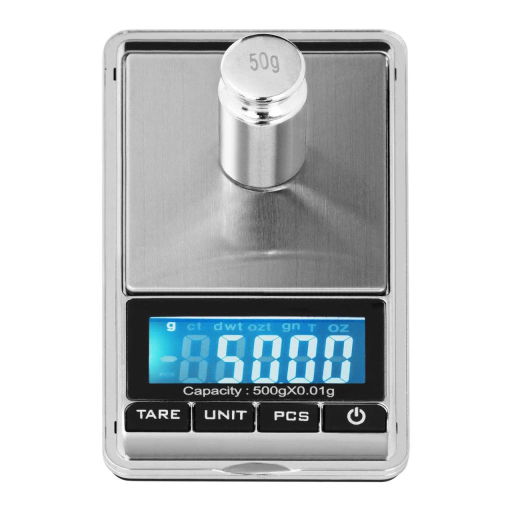 Bilancia elettronica tascabile - 500 g - 0,05 g / 200 g - 62 x 54 mm - Custodia in pelle sintetica 14_0000059