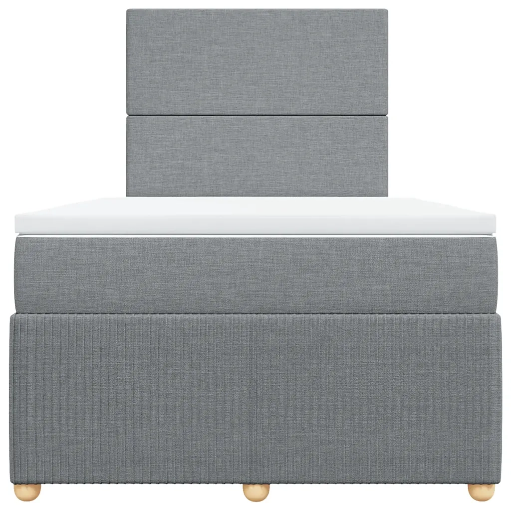 Giroletto a Molle con Materasso Grigio Chiaro 120x190cm Tessuto 3291988