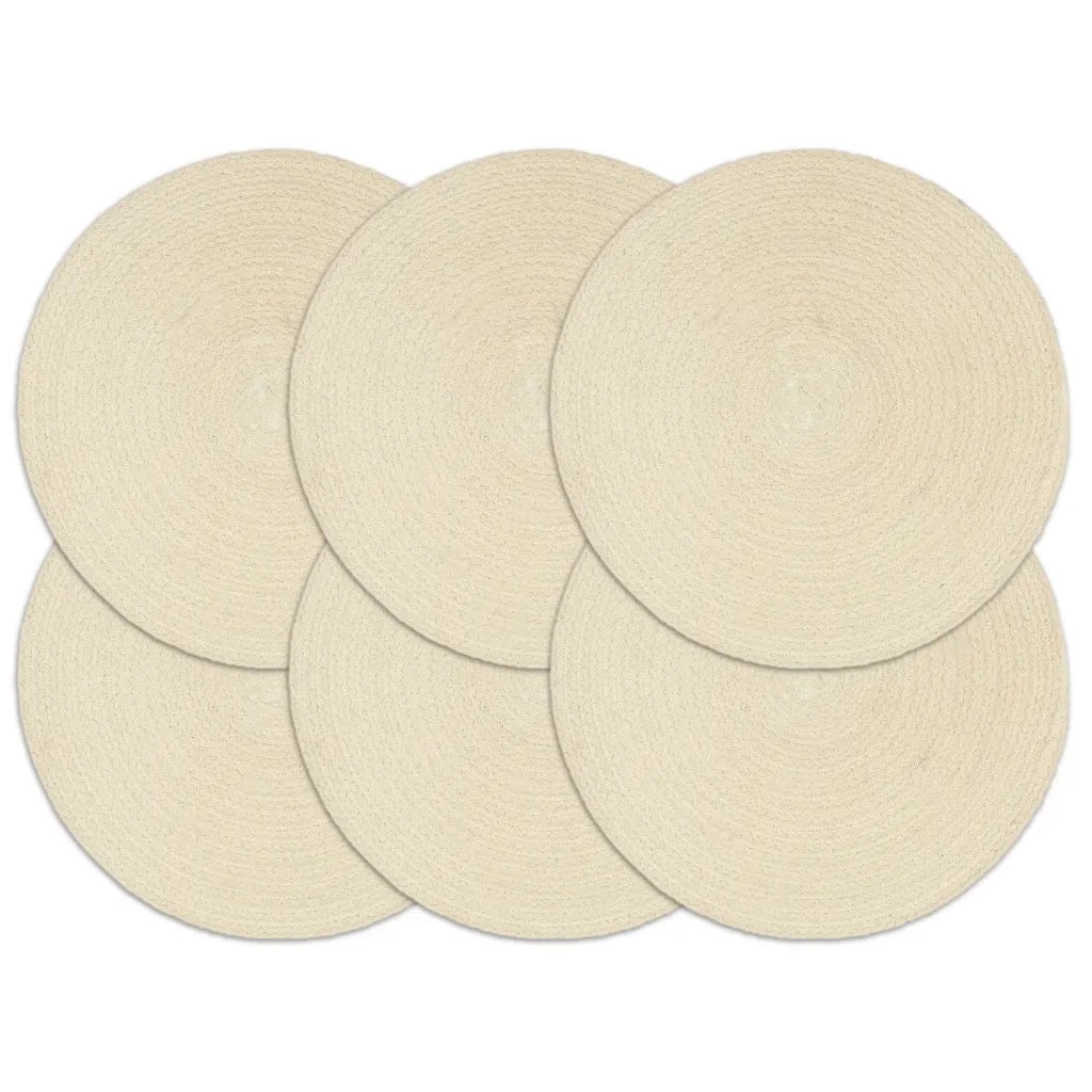 Tovagliette 6 pz Naturale Neutro 38 cm Rotonde in Cotone  cod mxl 74861