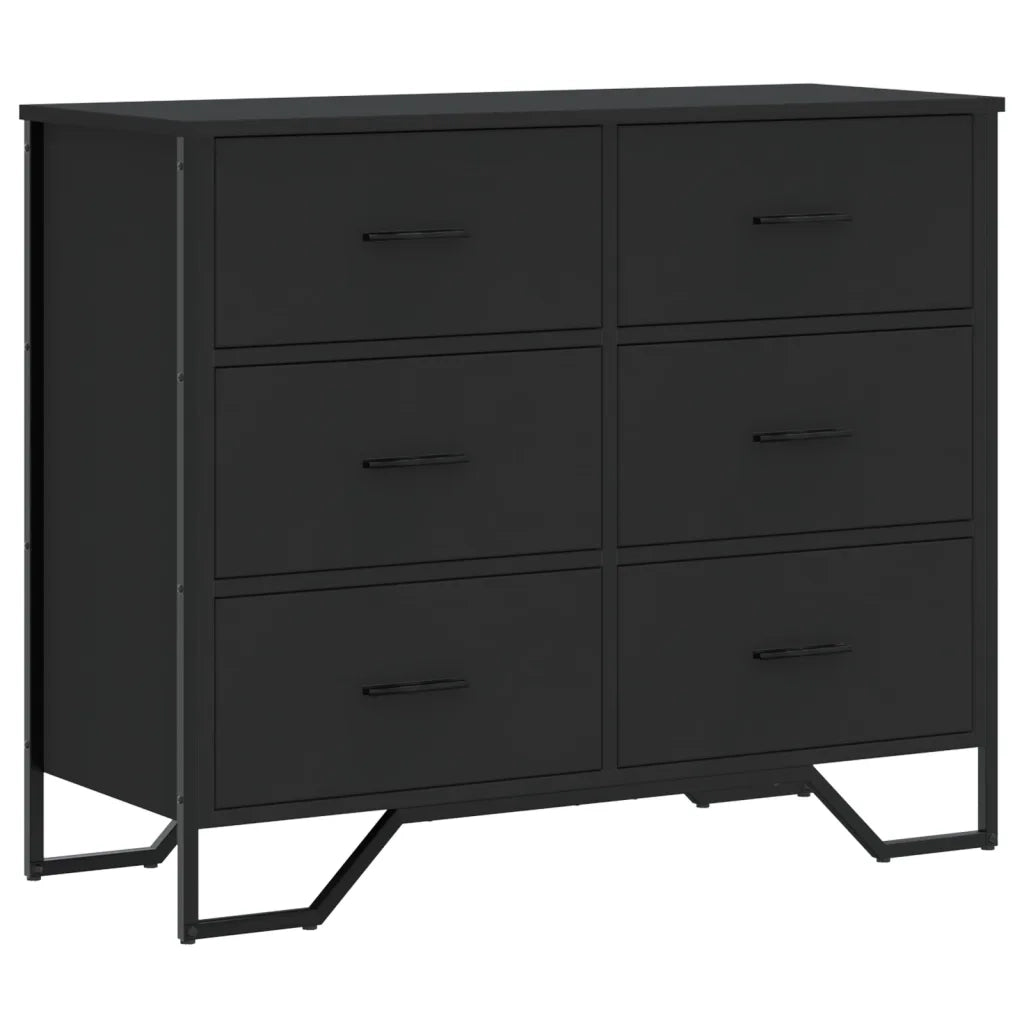 vidaXL Cassettiera Nera 91x35,5x74,5 cm in Truciolato
