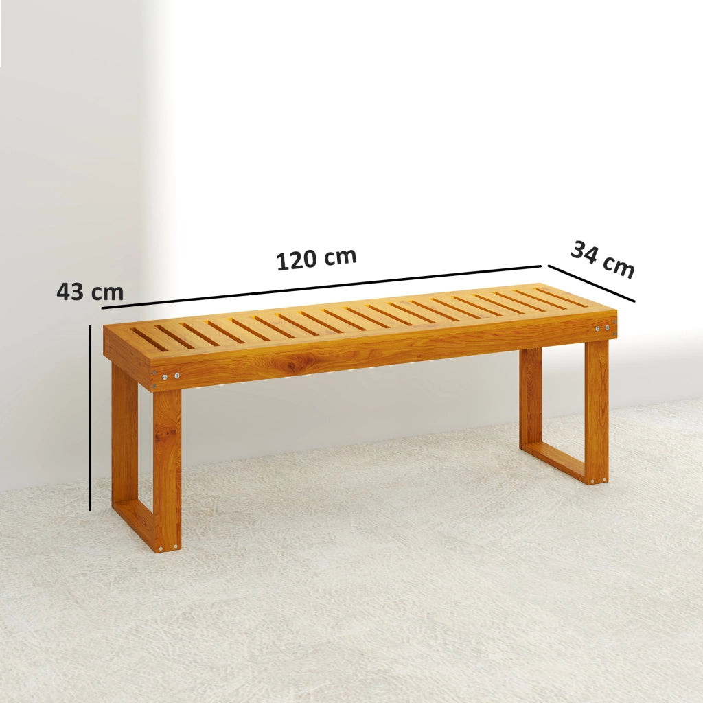 Panchina da giardino in legno 2 posti ¨C zephmum ¨C 120x34x43 cm