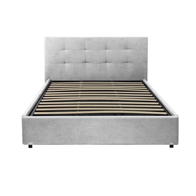 Letto matrimoniale Ascoli contenitore in tessuto Enjoy 20 grigio chiaro