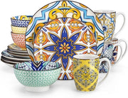 Servizio da tavola in porcellana da 16 pezzi - Comboservizio orientale Jasmin - Serie Aladin