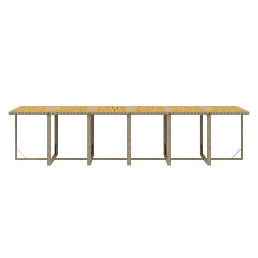 Set da Pranzo per Giardino 17pz con Cuscini in Polyrattan Beige cod mxl 36011