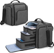 Organizzatore per accessori cosmetici - Nero, con tasche trasparente ampia