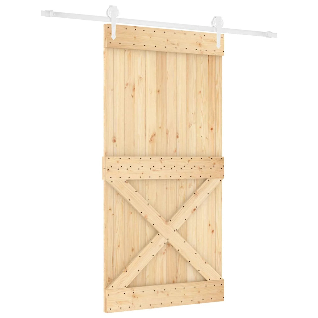 Porta scorrevole Naturale e Bianco 100 x 210 cm