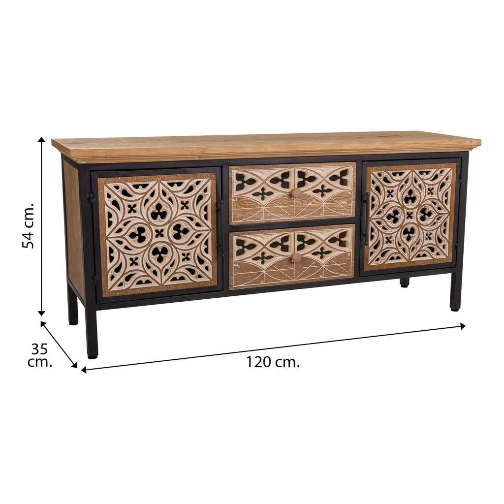 Credenza in legno marrone 120x35x54h