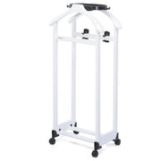 Foppapedretti 9900395010 IlMettinsieme Indossatore con 2 Spalle Portapantaloni Pinze Regolabili Vaschetta Portaoggetti Base Portascarpe Ruote Piroettanti colore Bianco