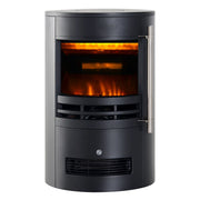 EasyComfort Camino Elettrico da Terra 900W/2000W con Effetto Fiamma, Caminetto Elettrico con Temperatura Regolabile e Protezione da Surriscaldamento, 41x41x64.5cm, Nero