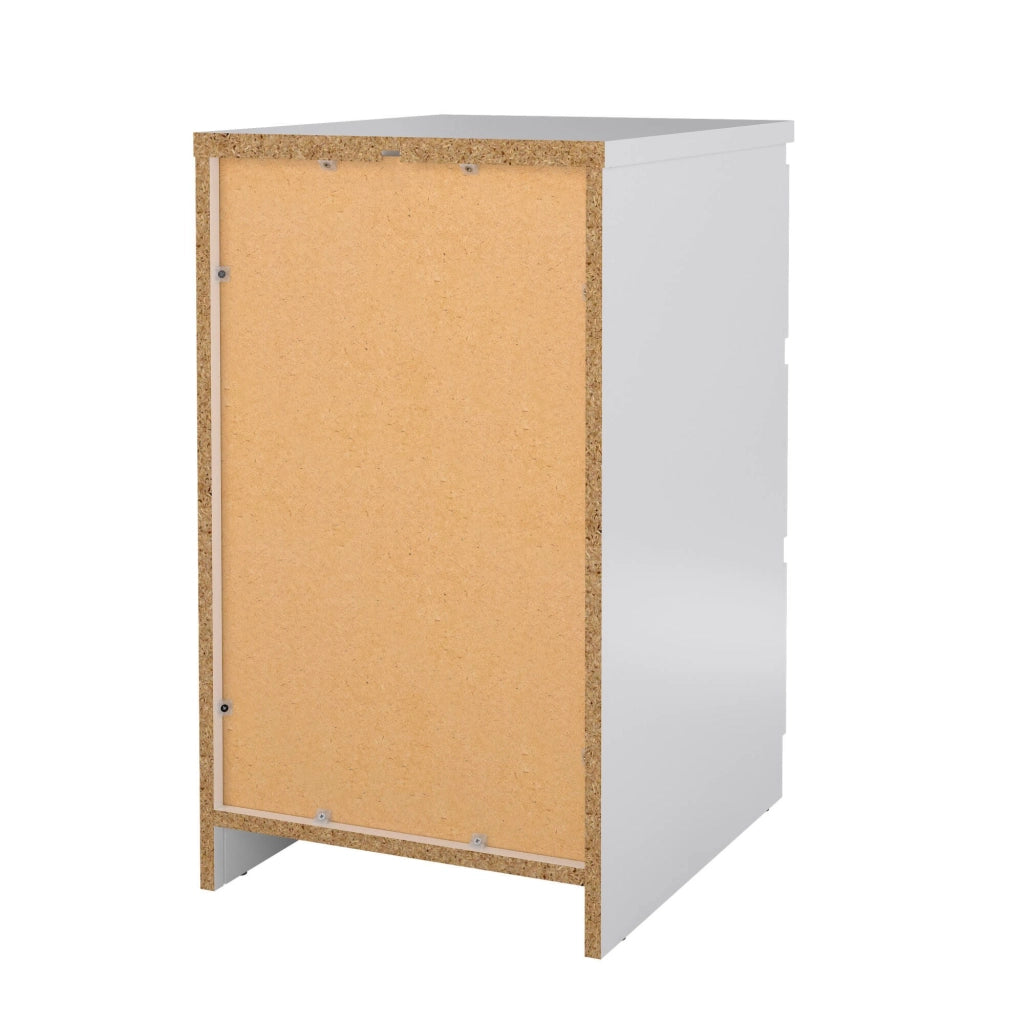 Cassettiera a tre Accudino, colore bianco lucido, cm 40 x 70 x 50