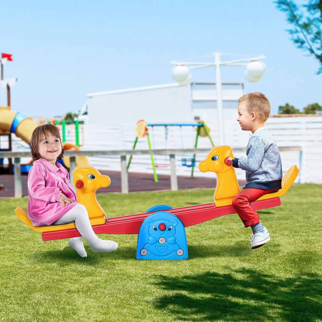 Altalena bilico a dondolo per bambini con manubrio ¨C zephmum ¨C giraffa multicolor 150x32x60 cm