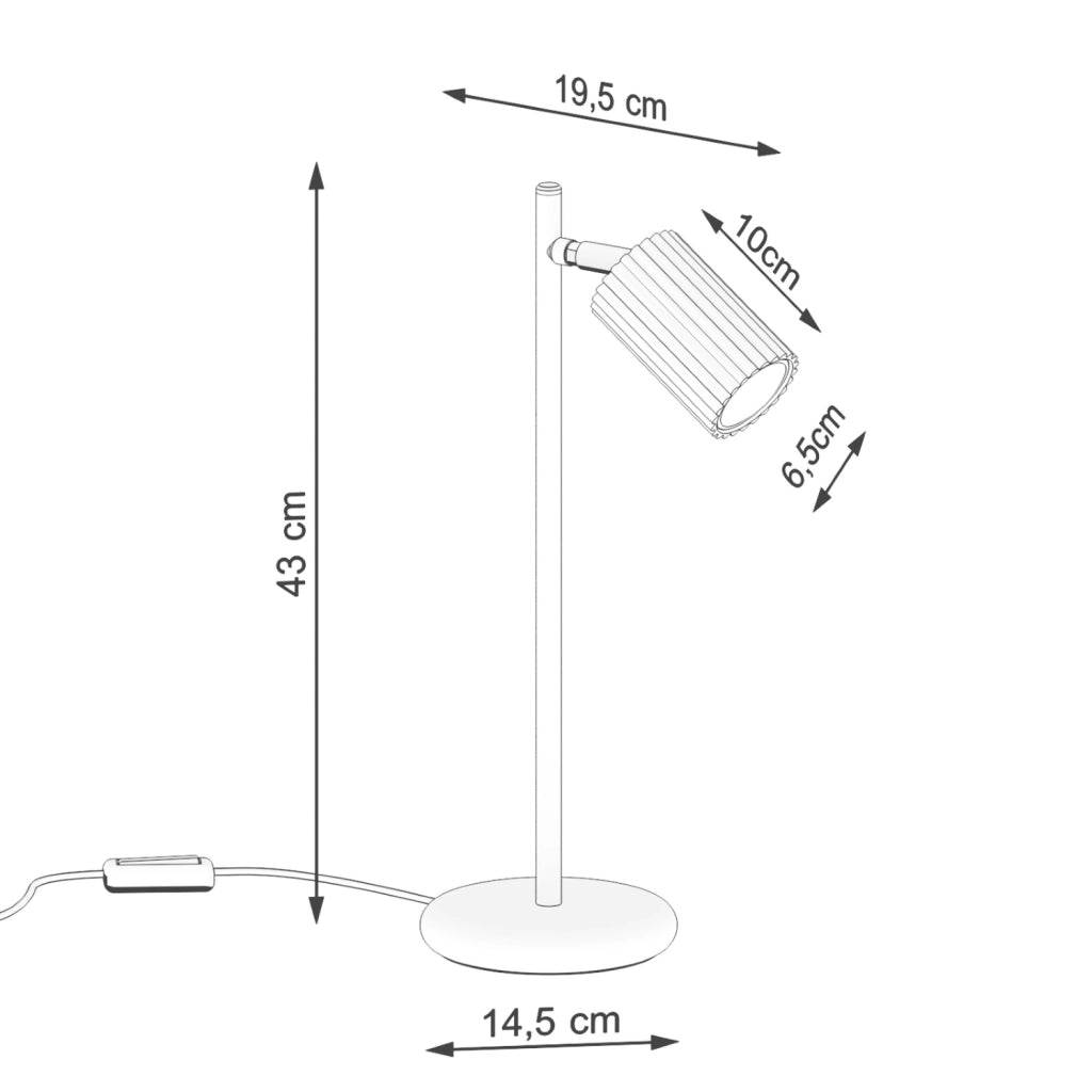 Lampada da tavolo moderna bianca snodata GU10 GRAVIO Pure Lume