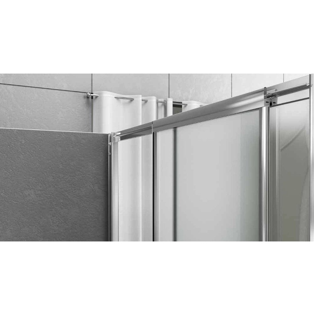 Porta doccia scorrevole slide per box nicchia due ante cristallo temprato *** misure 117-121xh190 cm stampato, confez...