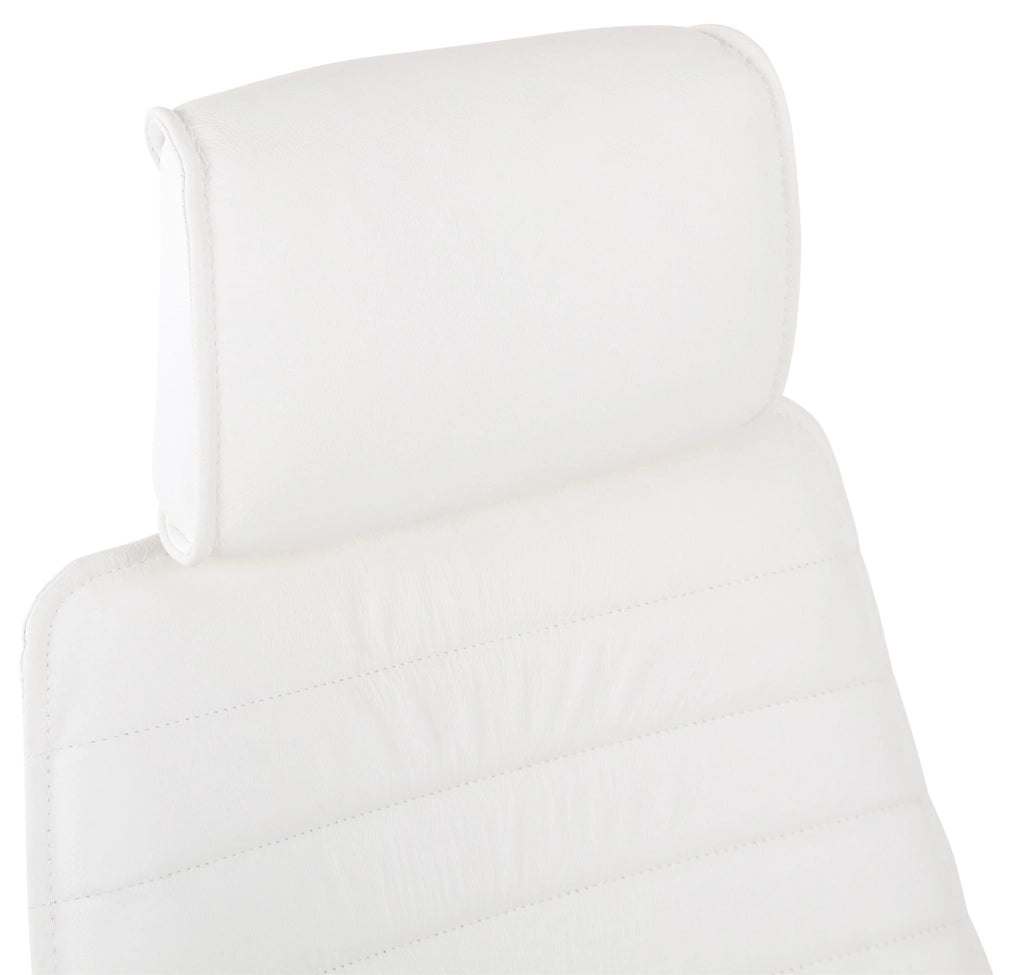 Sedia da ufficio Rako in vera pelle bianco