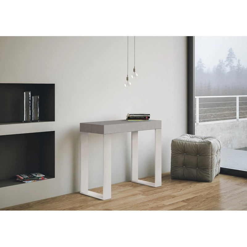 Consolle allungabile 90x40/196 cm Tecno Small telaio Bianco - Cashmere