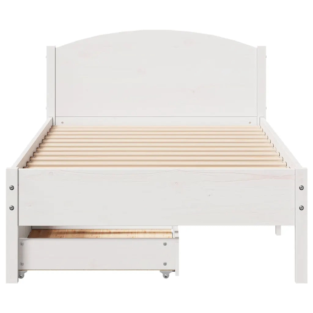 Letto senza Materasso Bianco 90x200 cm Legno Massello di Pino 3301846