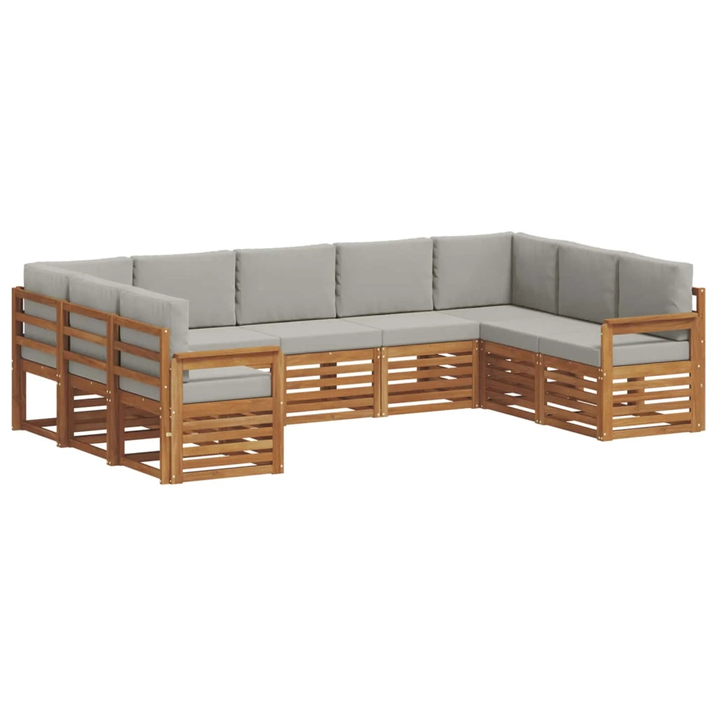 Set divano sezionale con cuscino 9 pcs Grigio Naturale e Chiaro 3375466