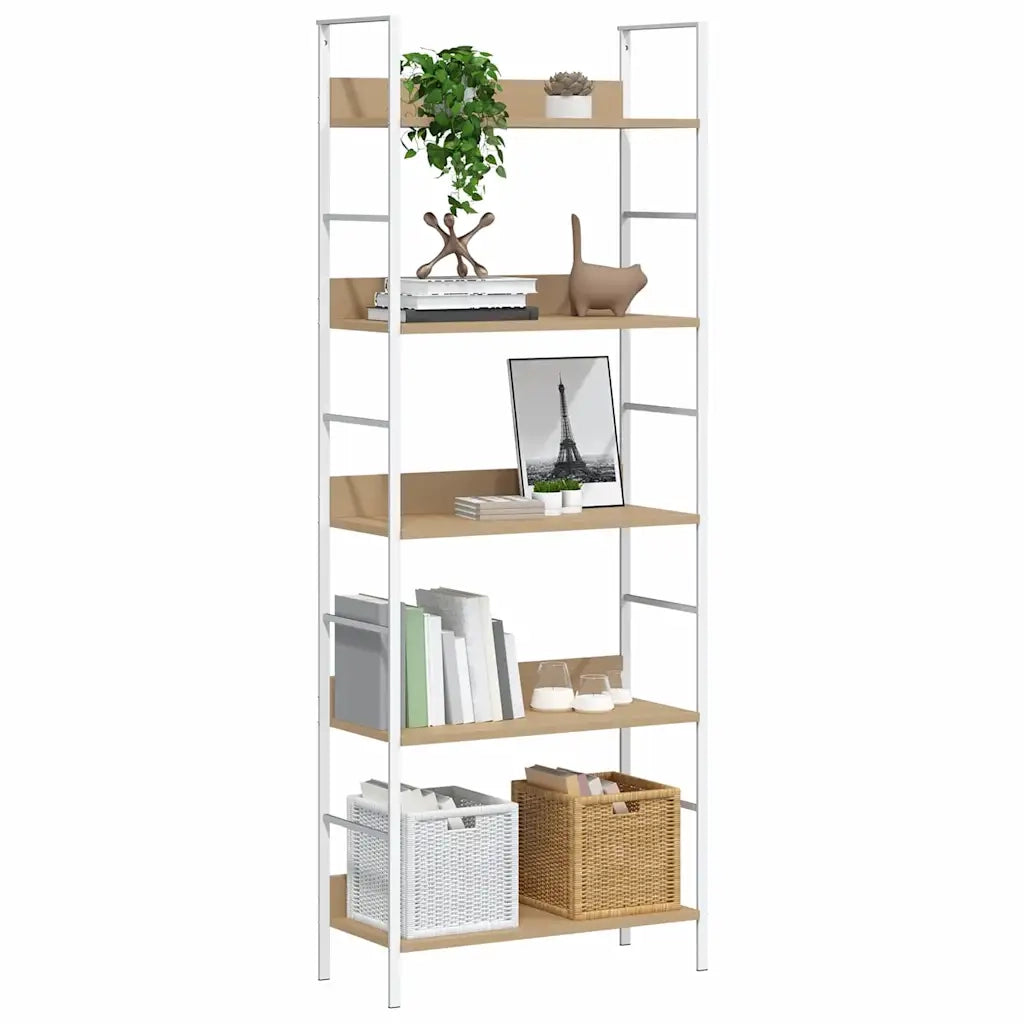 Scaffale Libri 5 Ripiani Rovere 60x27,6x158,5 Legno Multistrato 288229