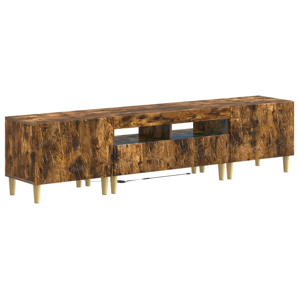 Mobile TV LED a 5 pezzi Rovere Fumo Legno ingegnerizzato 3416765
