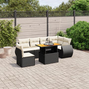 Set Divani da Giardino con Cuscini 7pz Nero Polyrattan 3272218