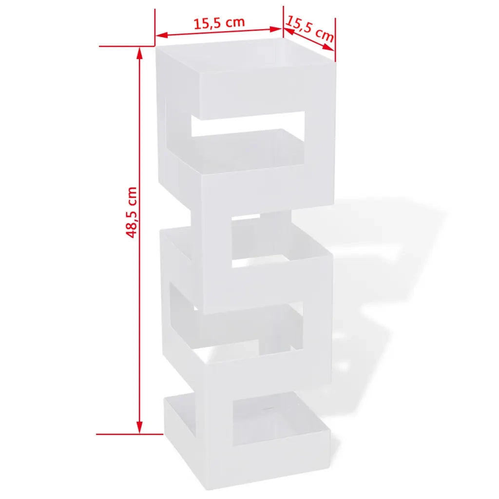 Portaombrelli Bastoni Passeggio Quadrato Acciaio 48,5 cm Bianco 242470