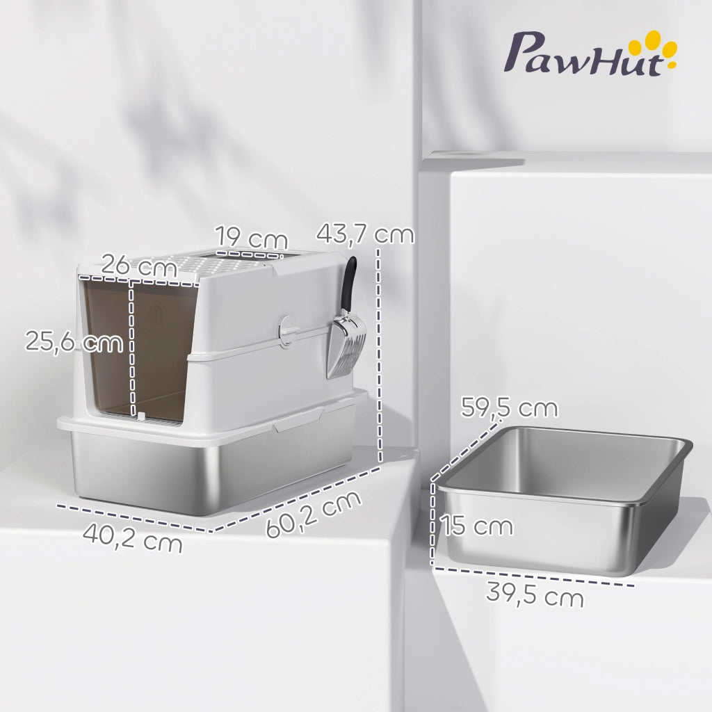 Casetta per gatti chiusa ¨C zephmum ¨C 60.2x40.2x43.7 cm grigio chiaro