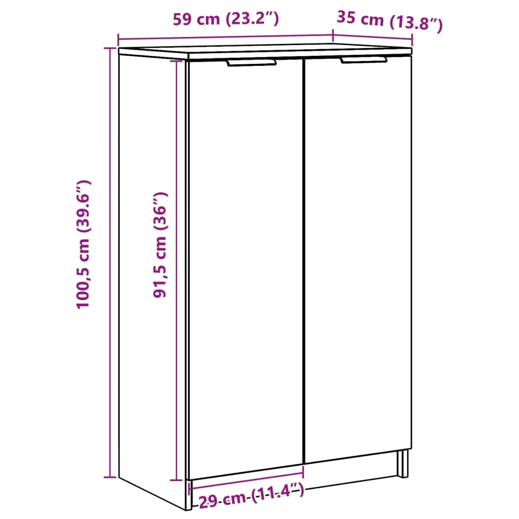 Scarpiera 59 x 35 x 100 cm in legno ingegnerizzato marrone 02_0043400