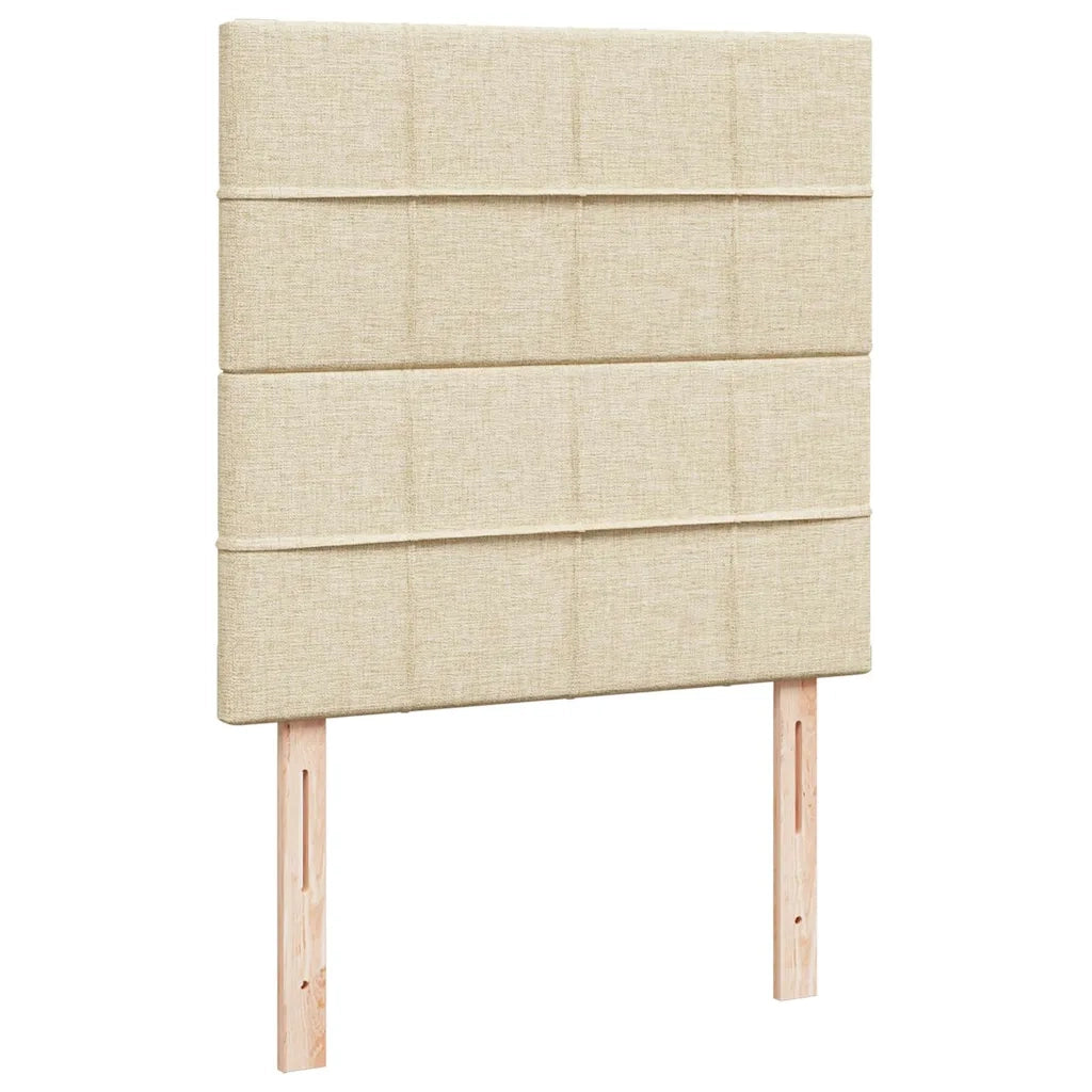 Struttura Letto Pouf con Materasso Crema 100x200 cm in Tessuto